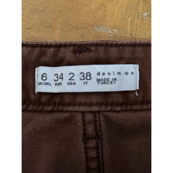 Denim & Co Brownish Red Denim High Rise Cargo Jeans READ Size 2 (6175) - Picture 8 of 11